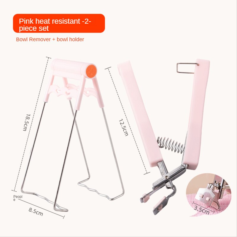 2Pcs Anti-Hot Clip multifunzione in acciaio inox piatto morsetto ciotola Clip anti hot tong pentole pinze attrezzo da (Rosa 2Pcs Anti-Hot Clip multifunzione in acciaio inox piatto morsetto ciotola Clip anti hot tong pentole pinze attrezzo da (Rosa