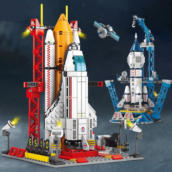 Space Rocket Launching Model Building Blocks Toys